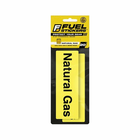 Fuel Stickers Natural Gas Label, Natural Gas Sticker:  For Pipe, Tank, Container, Hvy-Dty, 6''x2'', 20PK Z-262NAT-20PK